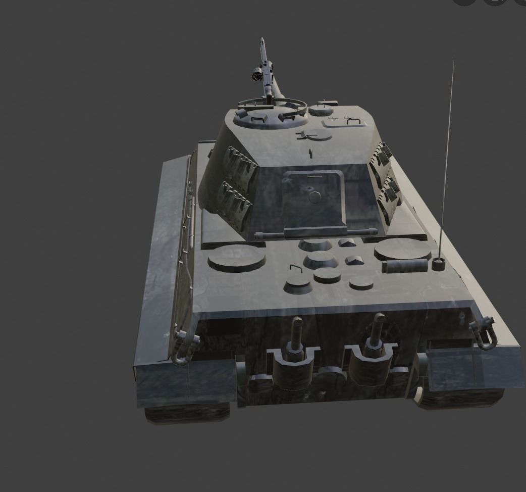 king tiger tank Low-poly 3D model_3