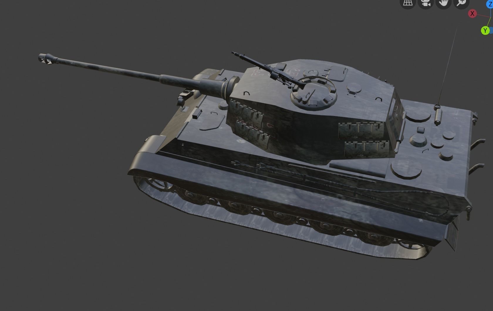 king tiger tank Low-poly 3D model_2