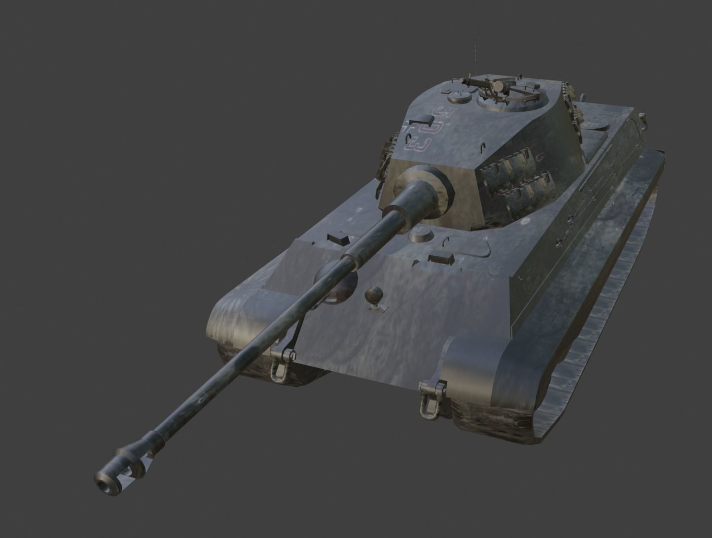 king tiger tank Low-poly 3D model_1