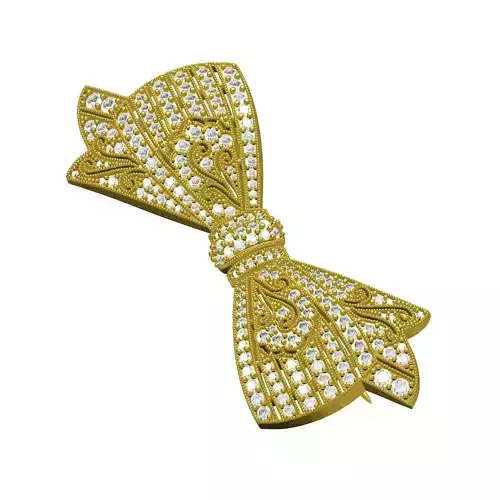 Unique Diamond Bow Brooch 3D print model