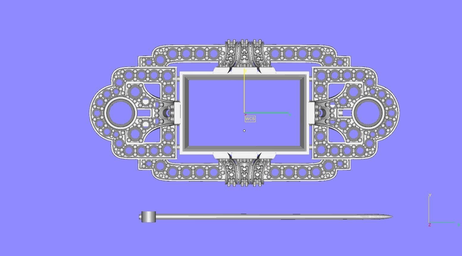 Antique Art Deco Diamond Brooch 3D print model_13