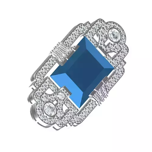 Antique Art Deco Diamond Brooch 3D print model