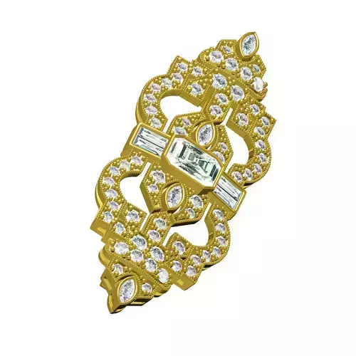 Antique Art Deco Diamond Brooch 2