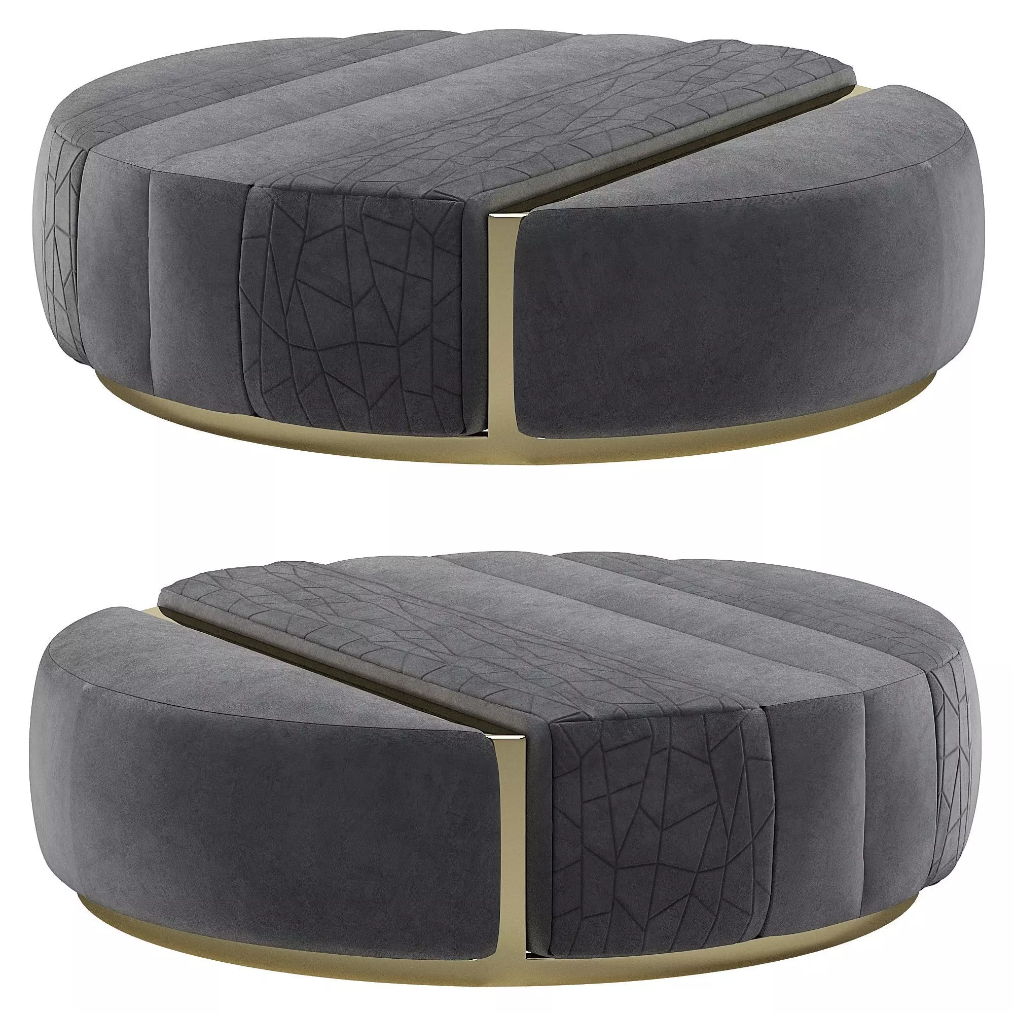 Round ottoman charisma sofa by giorgiocollection 3D model_0