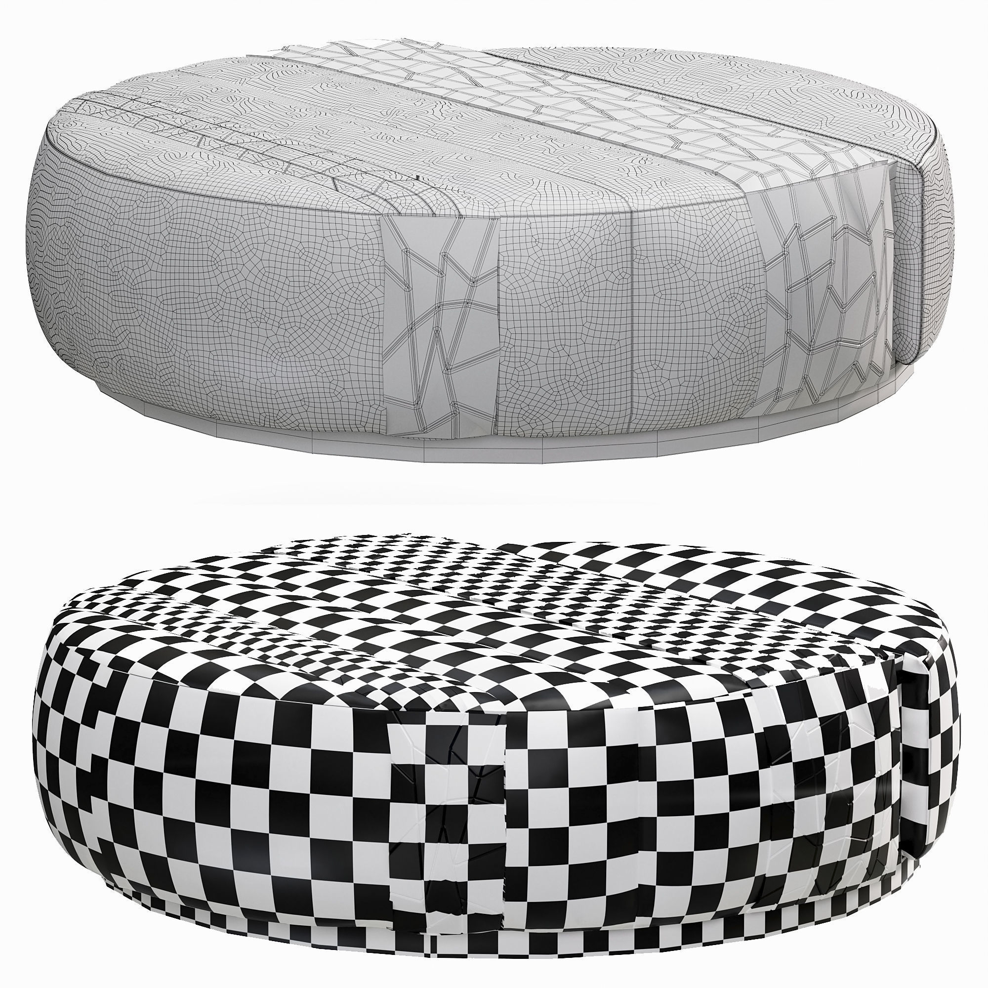 Round ottoman charisma sofa by giorgiocollection 3D model_5