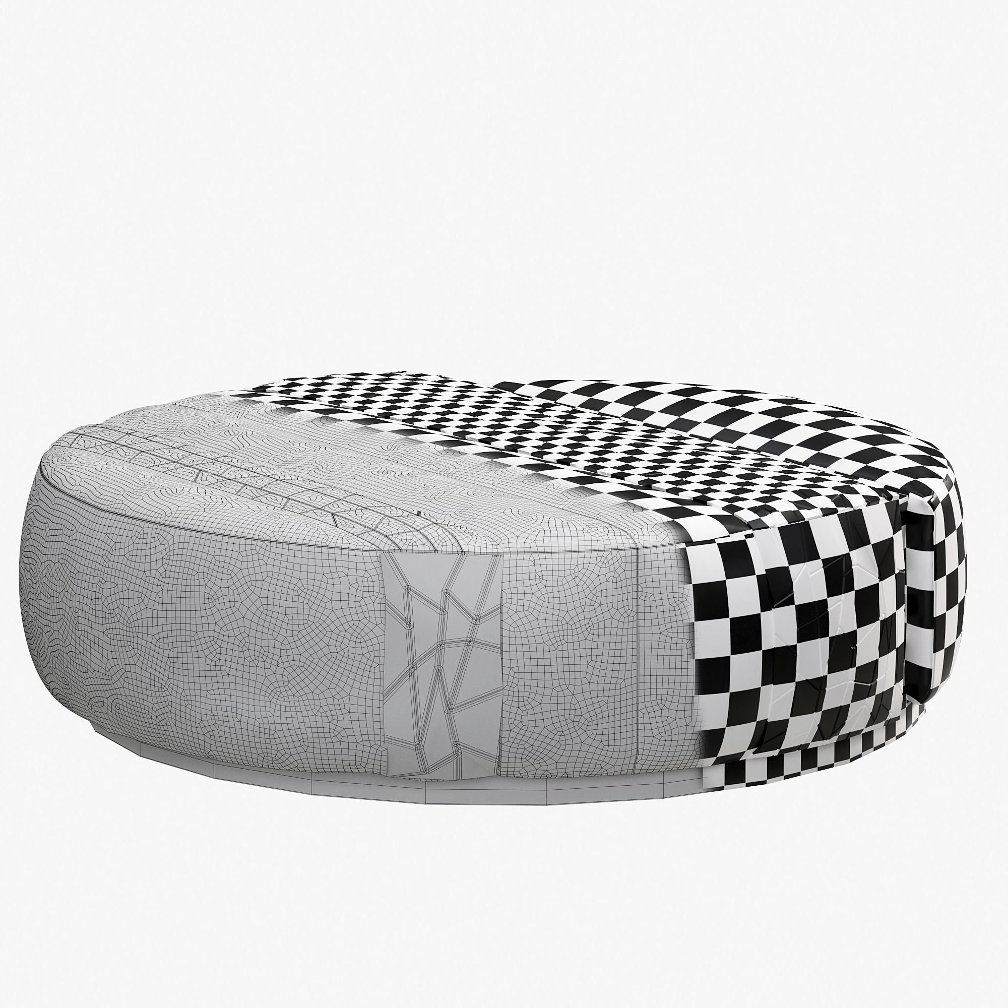 Round ottoman charisma sofa by giorgiocollection 3D model_4