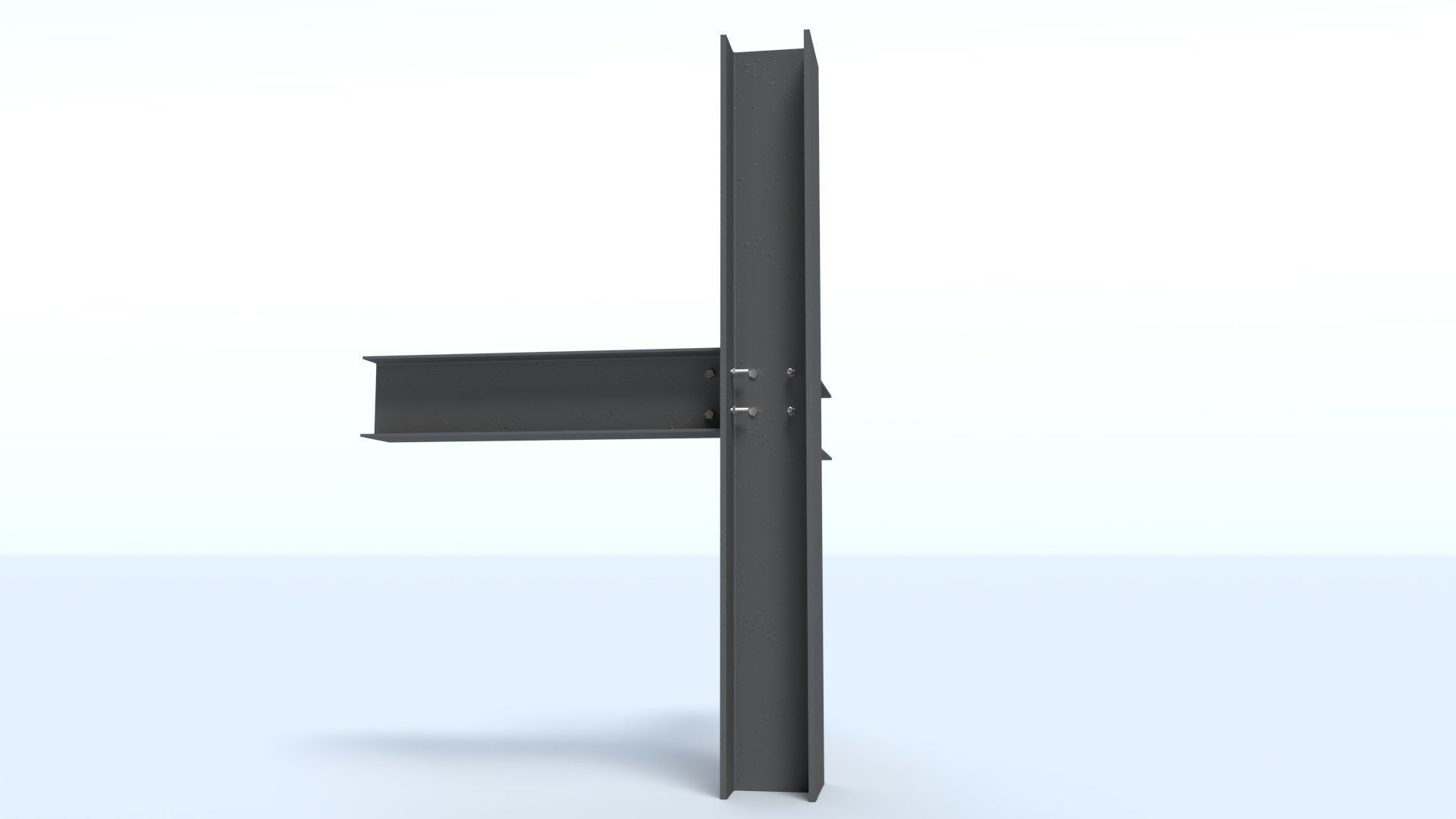 Steel Girder Frame Structure With Bolts Low-poly 3D model_3