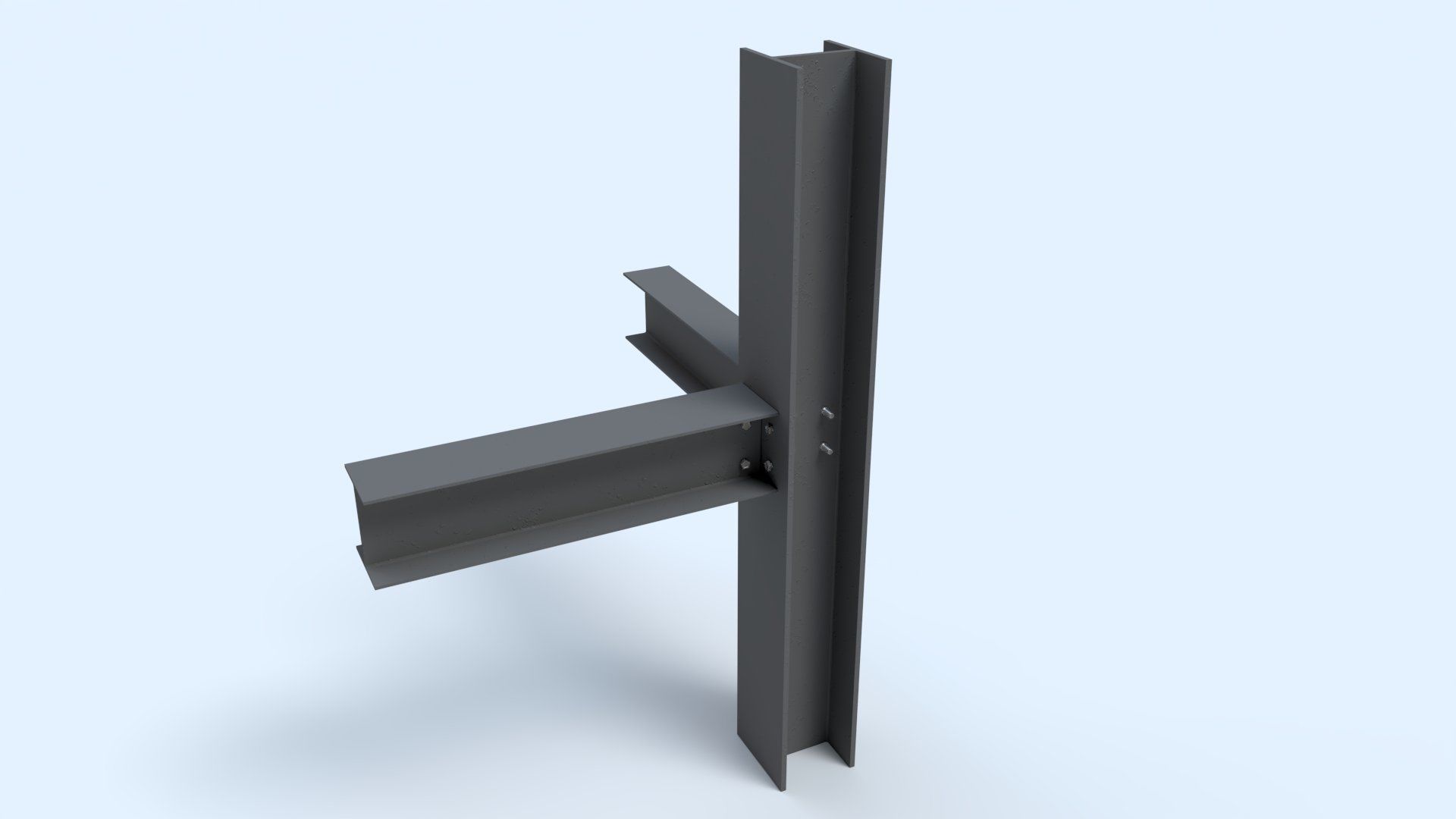 Steel Girder Frame Structure With Bolts Low-poly 3D model_1