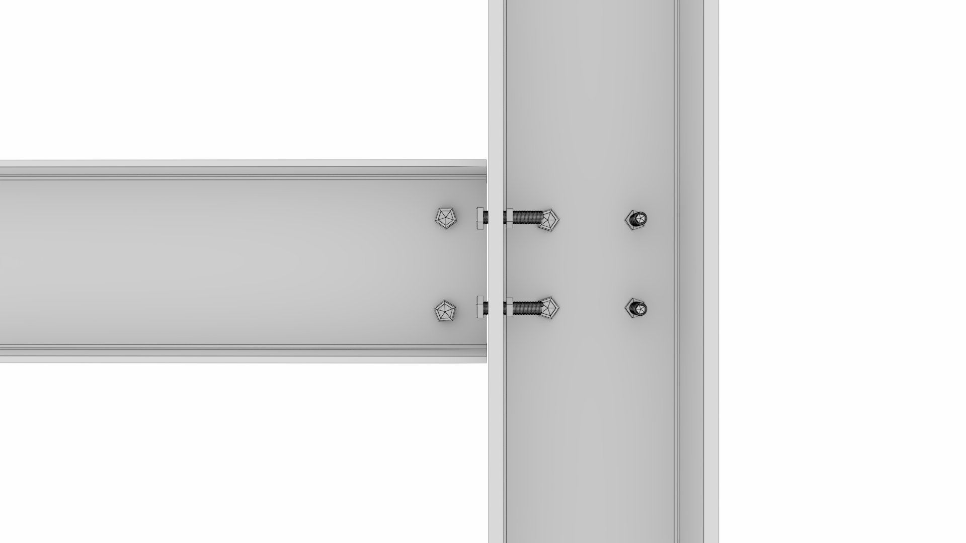 Steel Girder Frame Structure With Bolts Low-poly 3D model_18