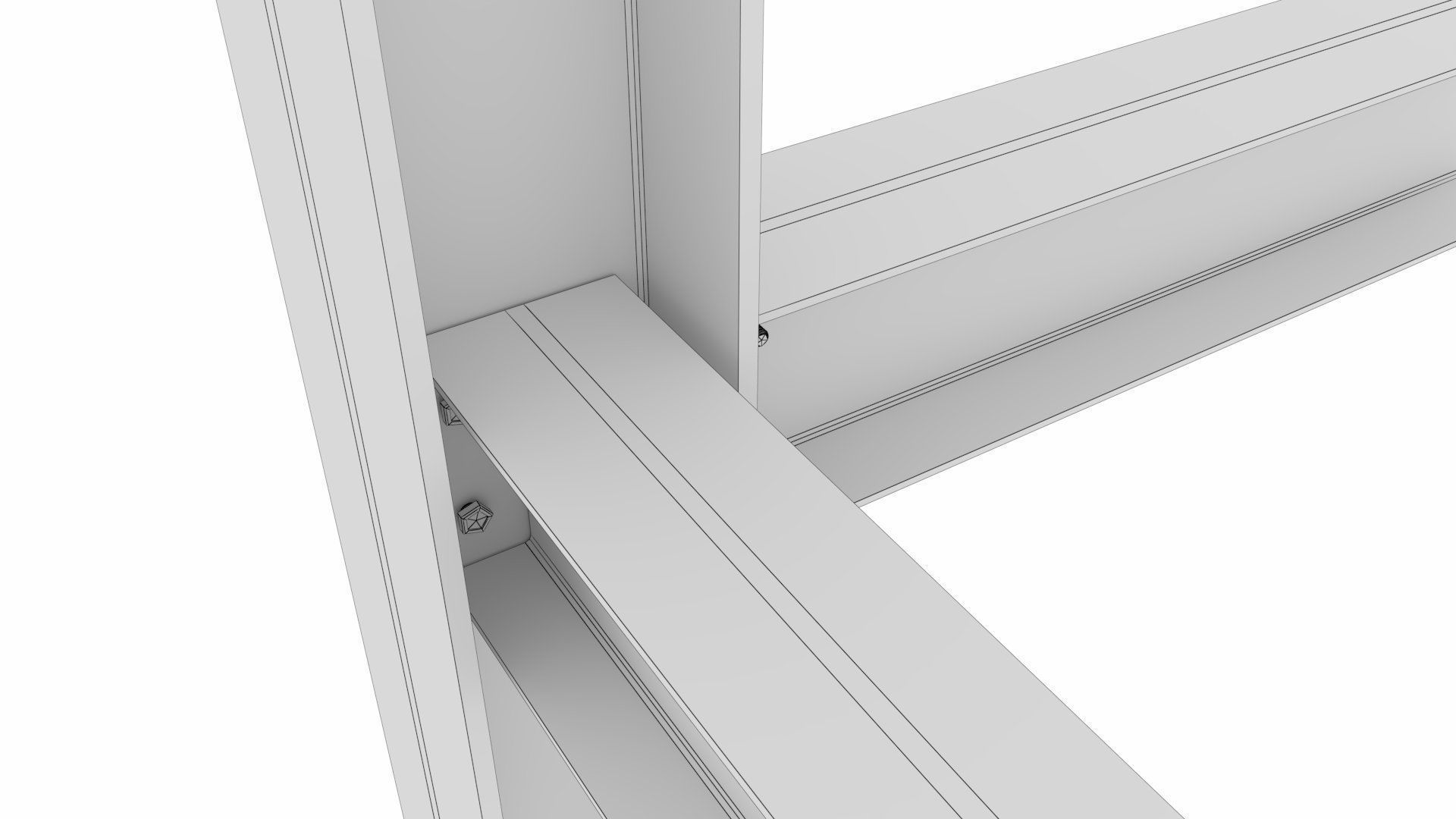 Steel Girder Frame Structure With Bolts Low-poly 3D model_12