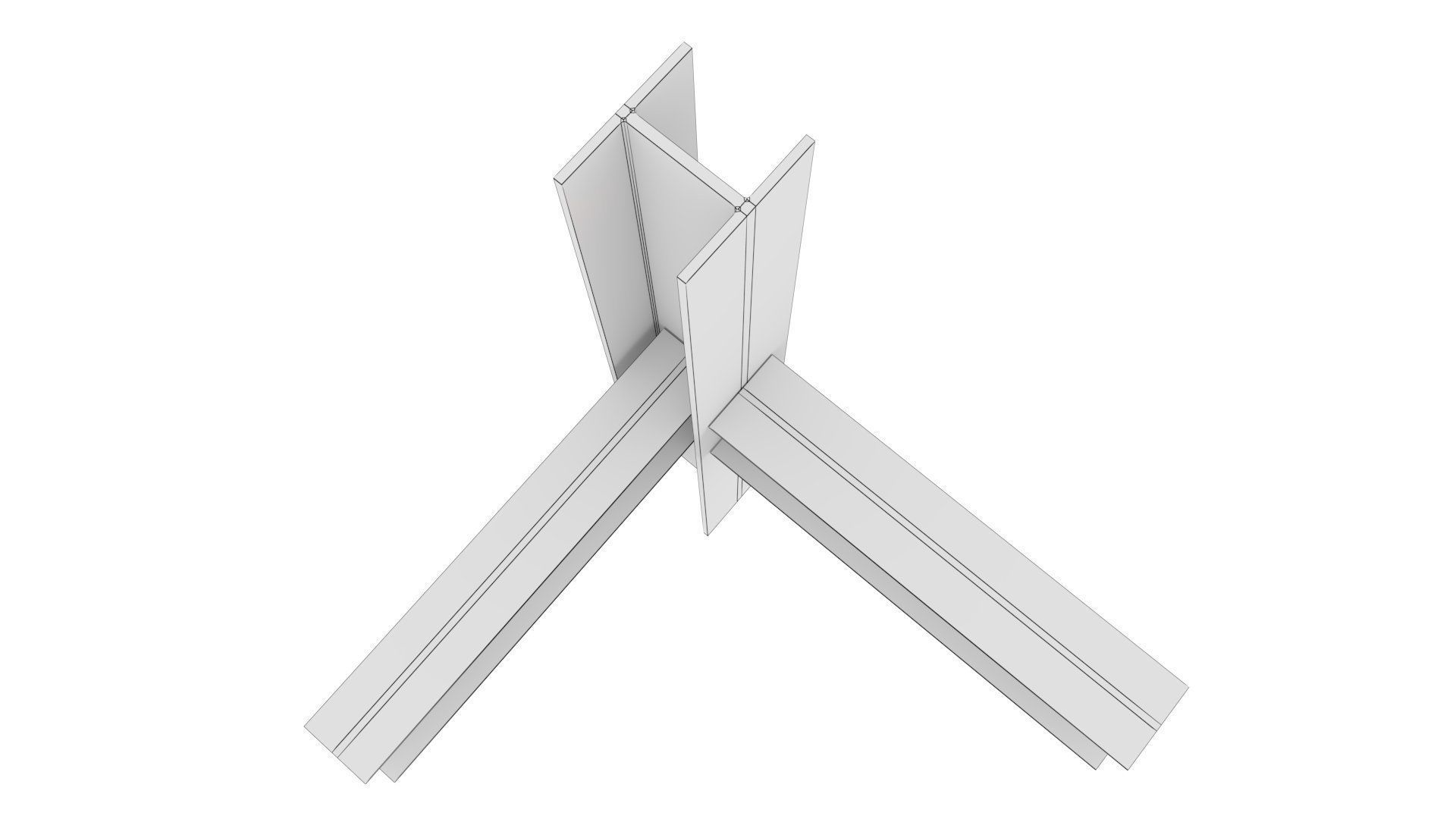 Steel Girder Frame Structure With Bolts Low-poly 3D model_7