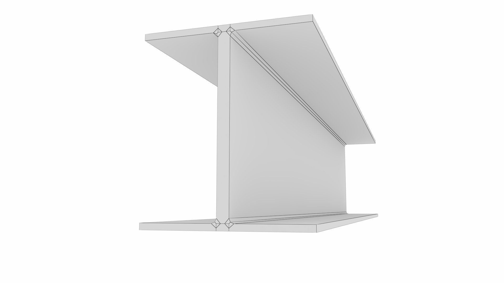 Steel Girder Frame Structure With Bolts Low-poly 3D model_16