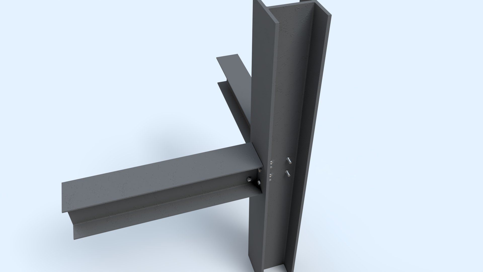 Steel Girder Frame Structure With Bolts Low-poly 3D model_2