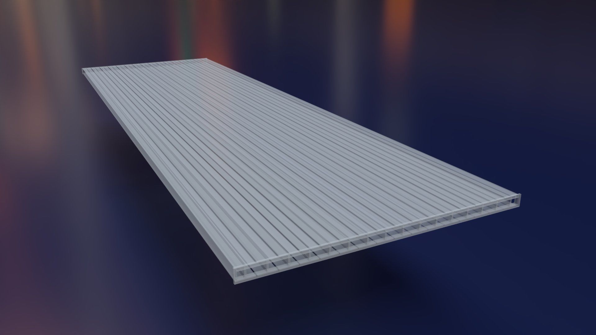 Polycarbonate panel Low-poly 3D model_1