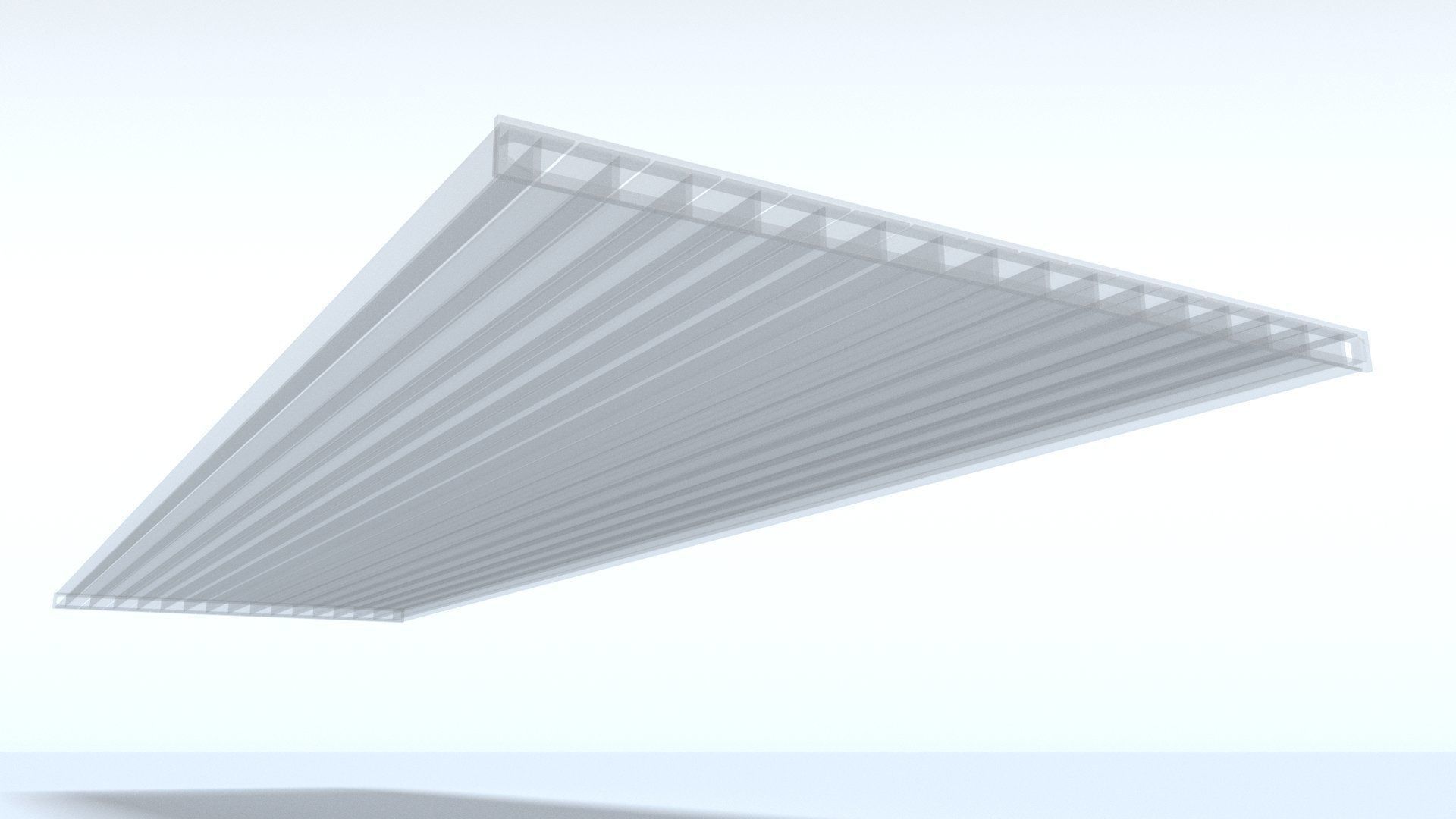 Polycarbonate panel Low-poly 3D model_2