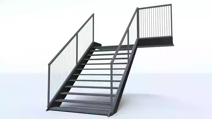 External Steel Staircase with Landing 