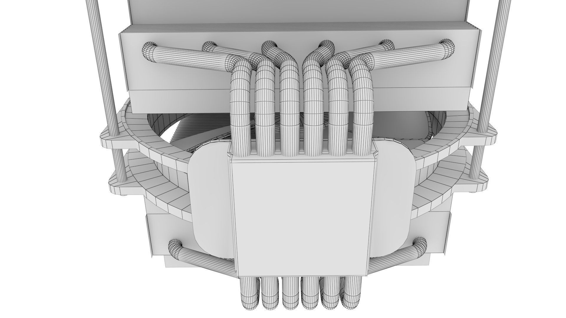 Dual Fan CPU Cooler - Noctua design Low-poly 3D model_19