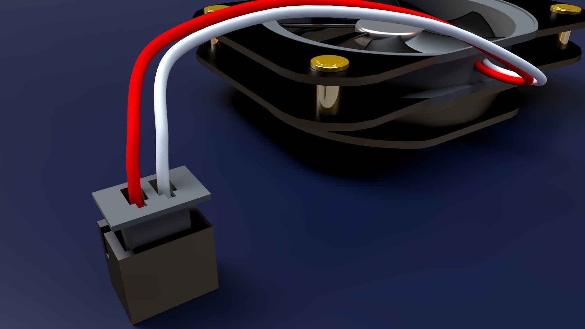 Computer Fan - cooling fan for inside a computer case Low-poly 3D model_9