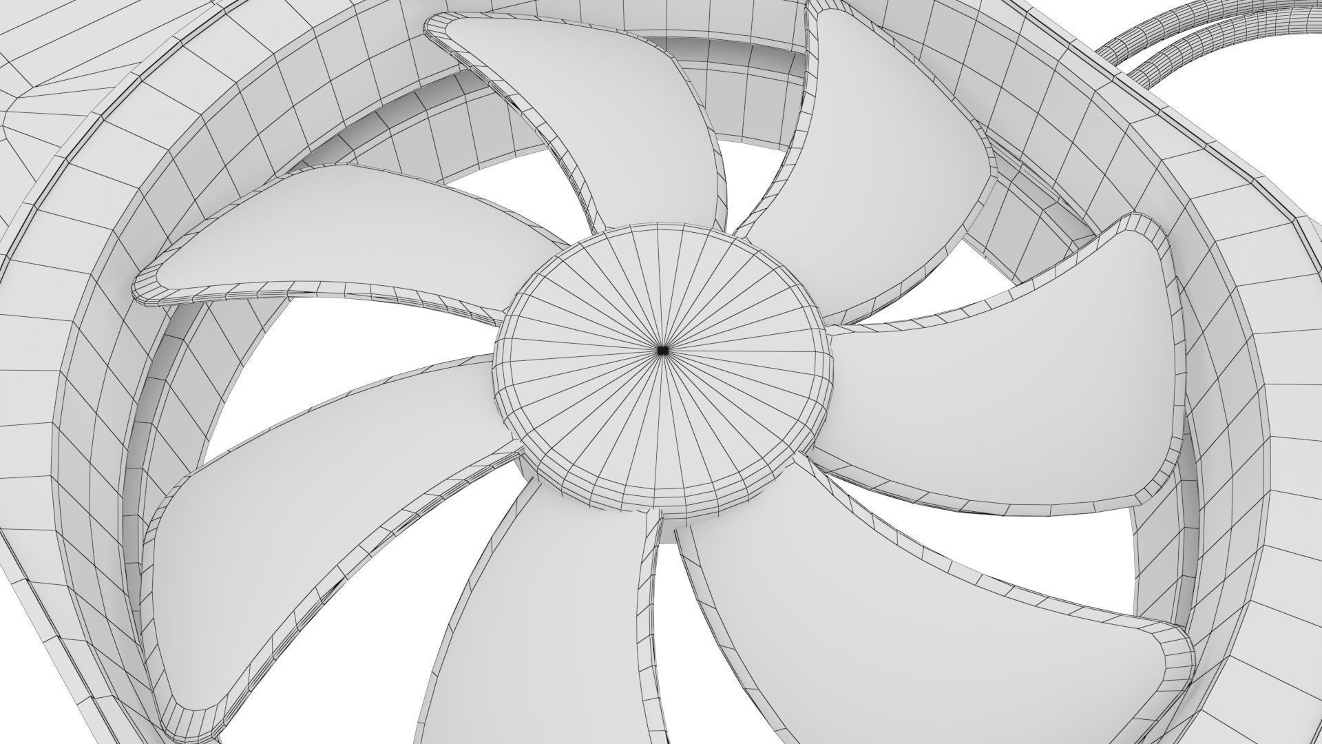 Computer Fan - cooling fan for inside a computer case Low-poly 3D model_13