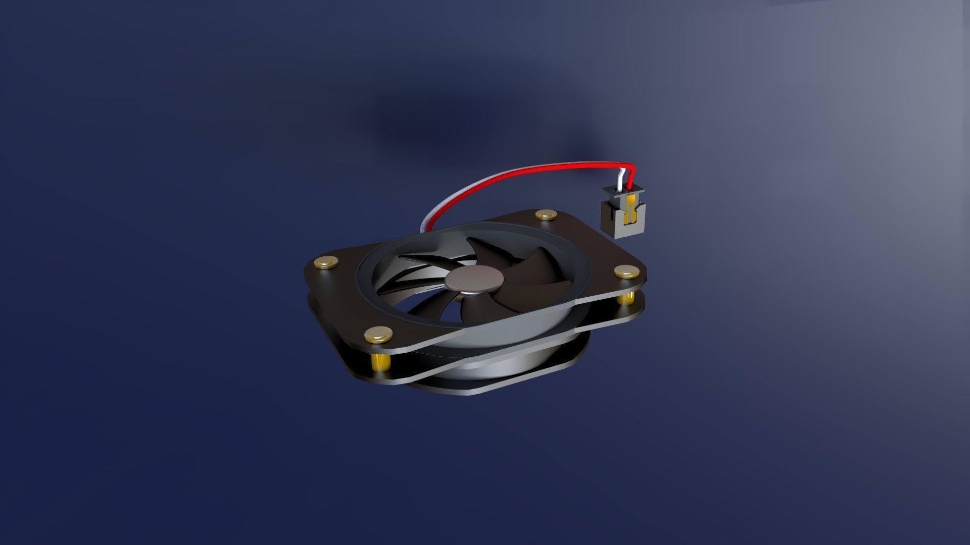 Computer Fan - cooling fan for inside a computer case Low-poly 3D model_12