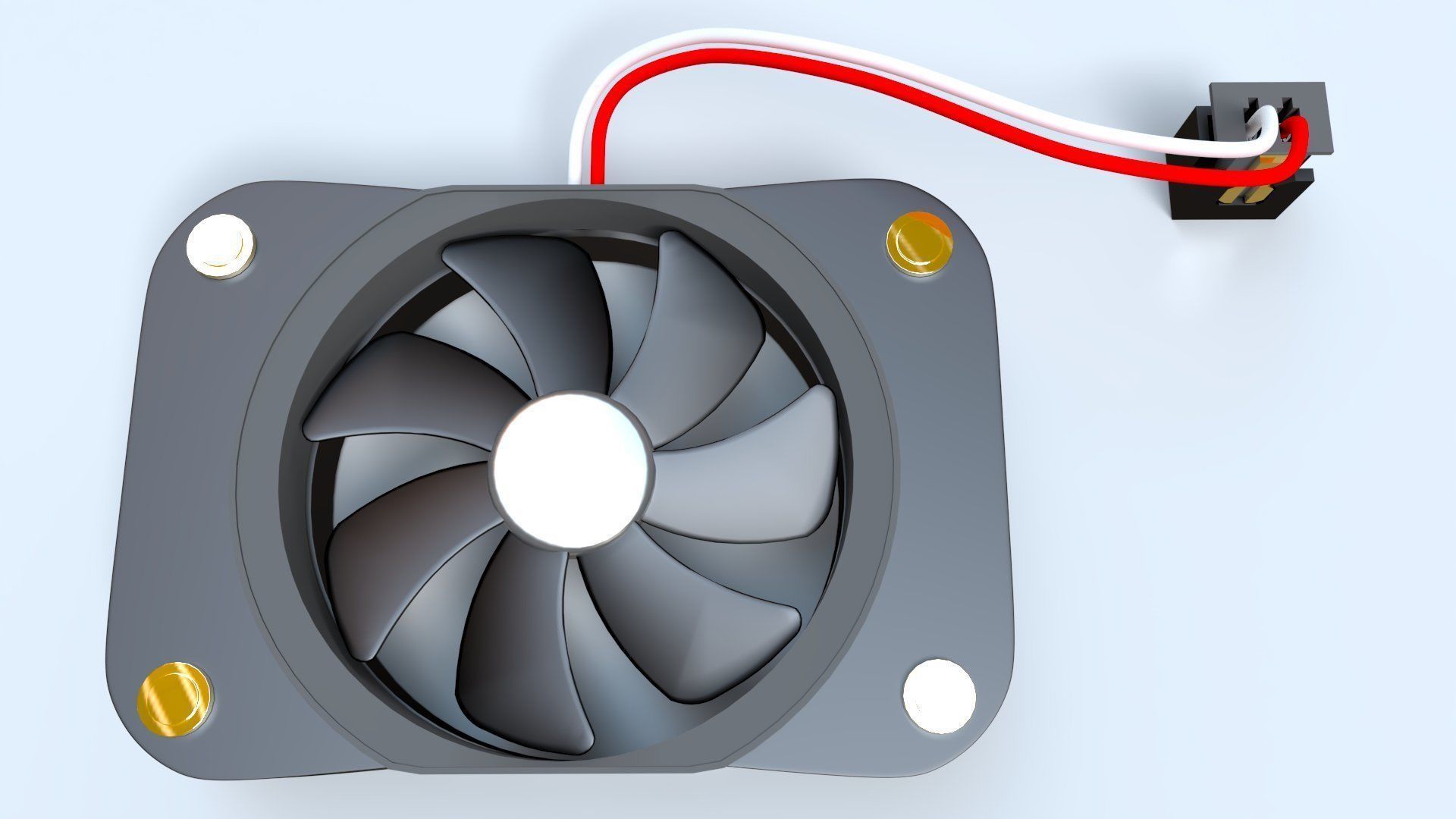 Computer Fan - cooling fan for inside a computer case Low-poly 3D model_1