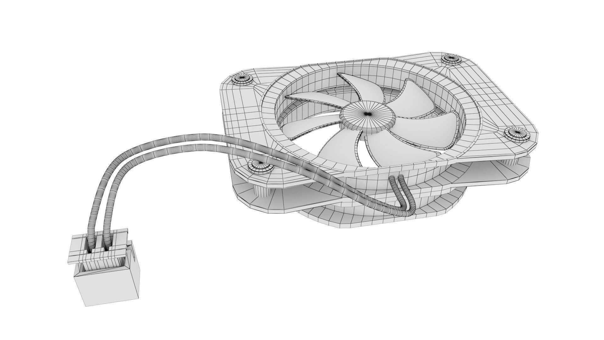 Computer Fan - cooling fan for inside a computer case Low-poly 3D model_18