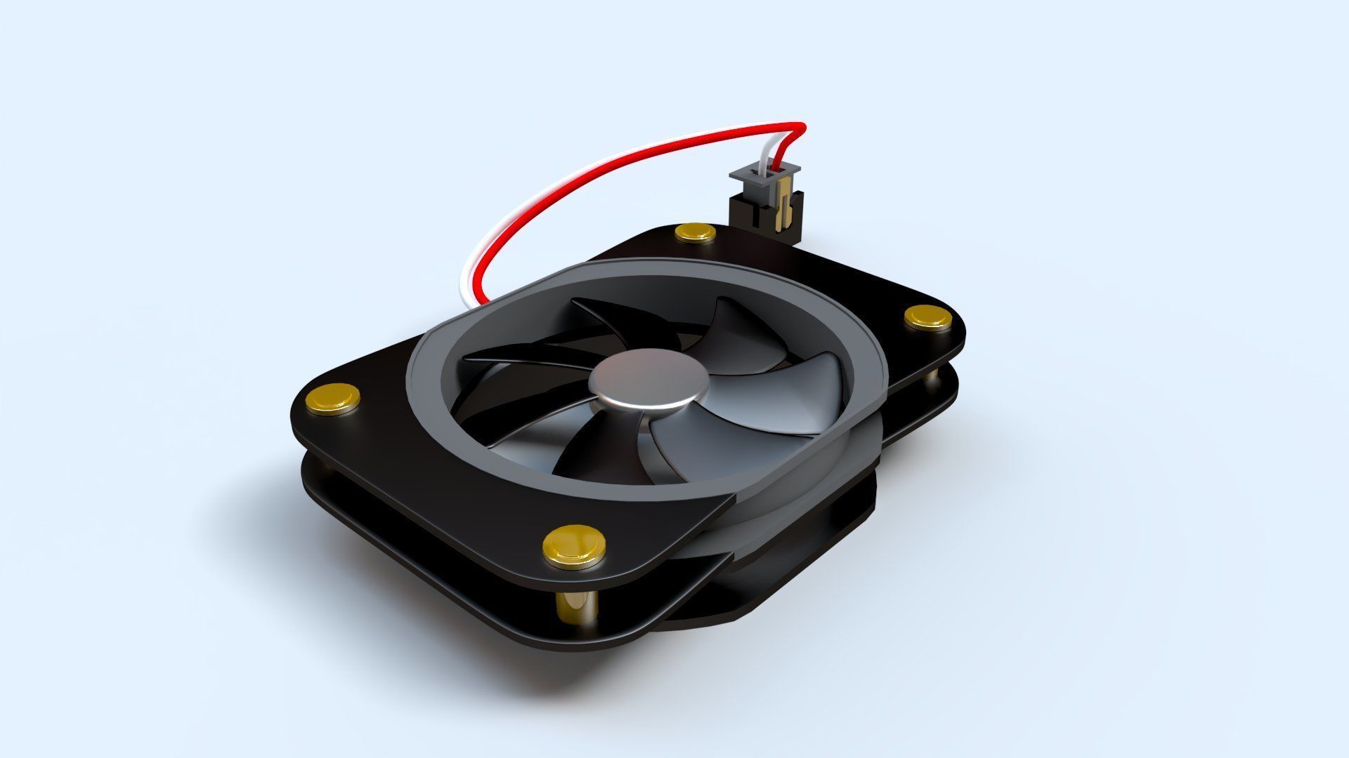 Computer Fan - cooling fan for inside a computer case Low-poly 3D model_4