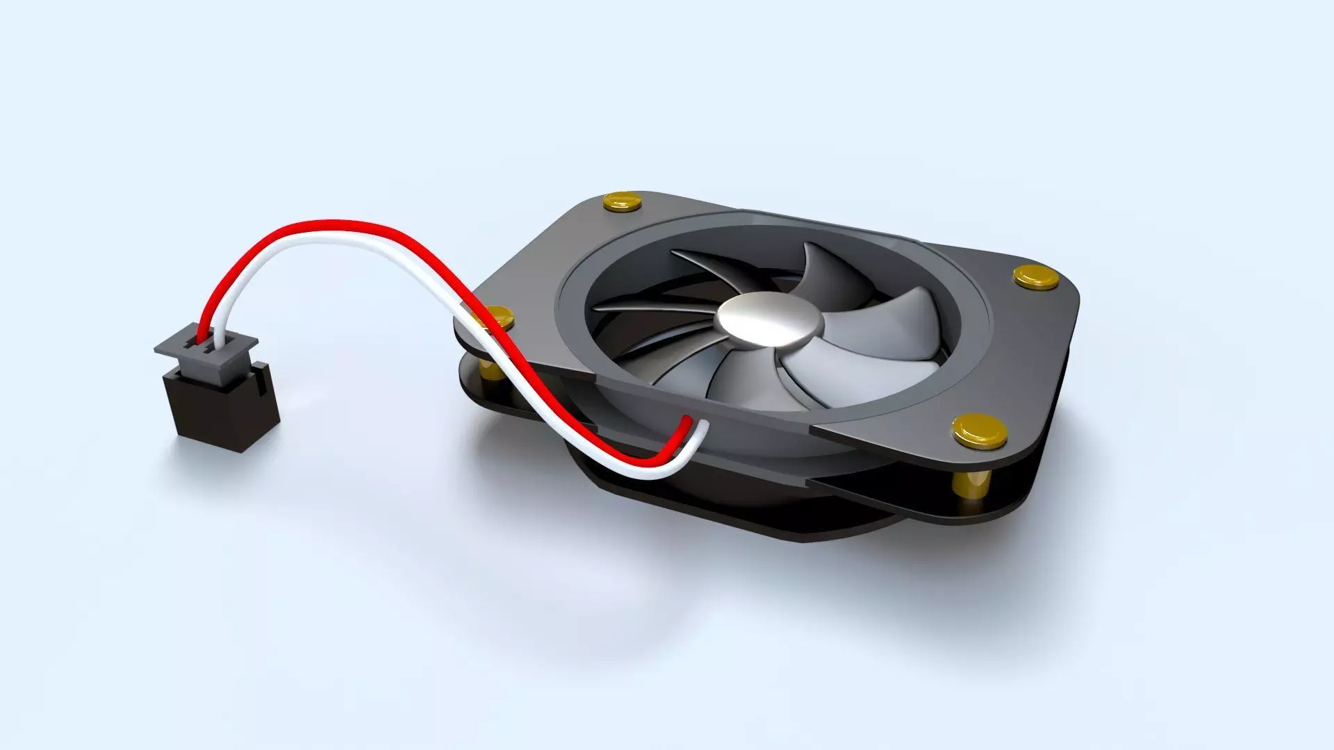 Computer Fan - cooling fan for inside a computer case Low-poly 3D model_0
