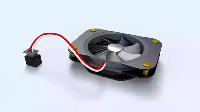 Computer Fan - cooling fan for inside a computer case Low-poly 3D model Computer Fan - cooling fan for inside a computer case Low-poly 3D model