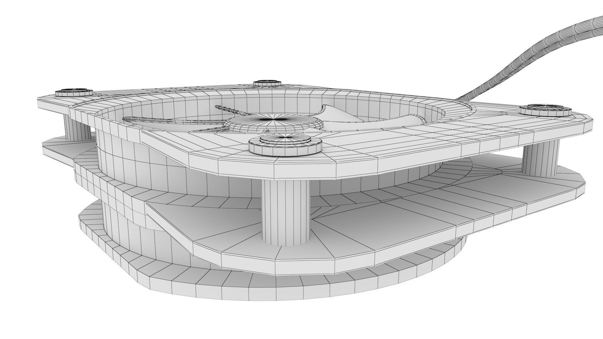 Computer Fan - cooling fan for inside a computer case Low-poly 3D model_21
