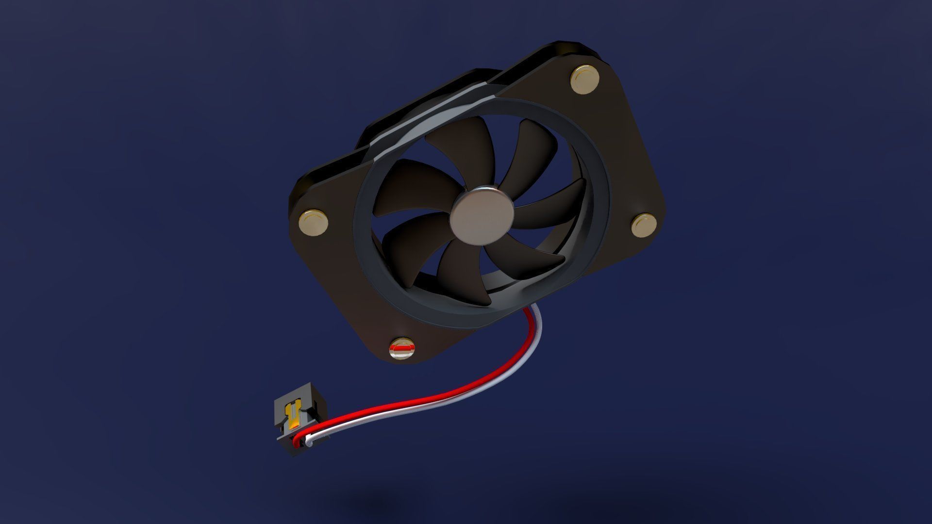 Computer Fan - cooling fan for inside a computer case Low-poly 3D model_7
