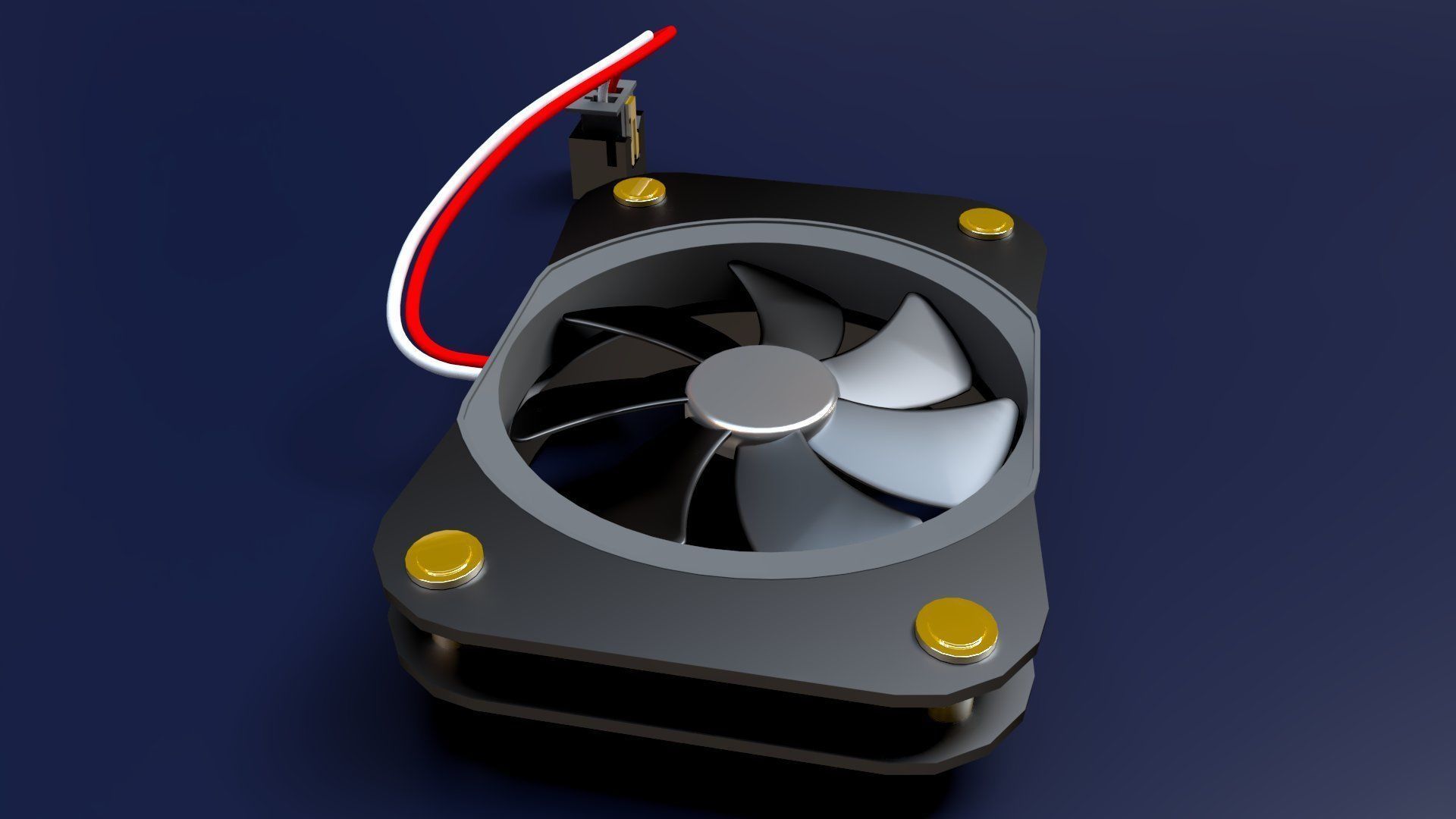 Computer Fan - cooling fan for inside a computer case Low-poly 3D model_11