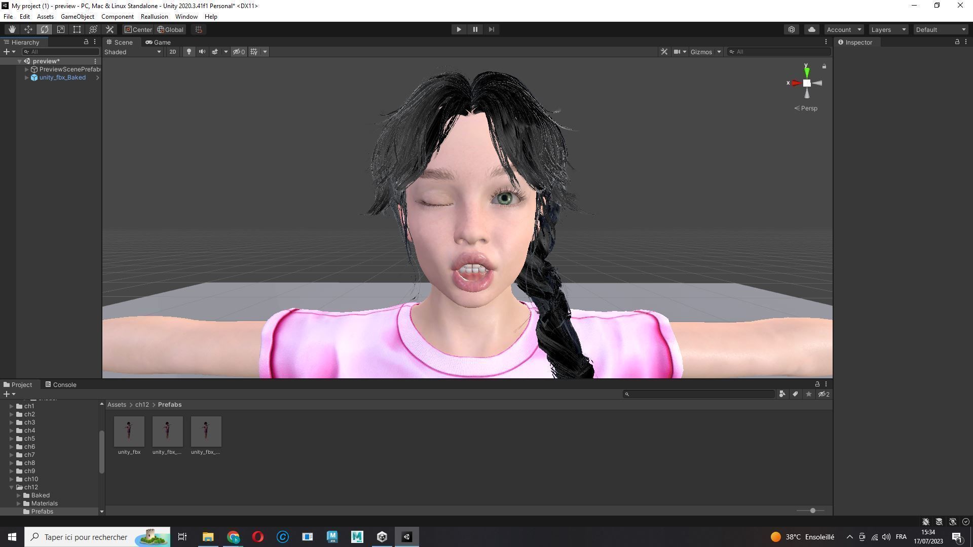 Merry-realistic sweet girl Low-poly 3D model_28