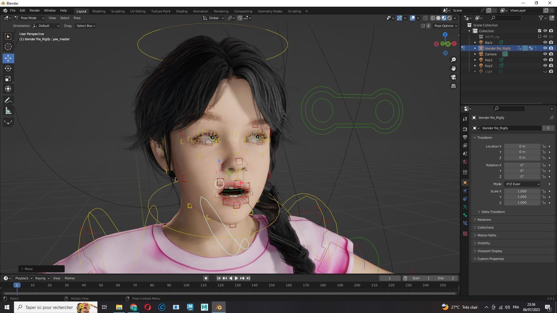 Merry-realistic sweet girl Low-poly 3D model_16