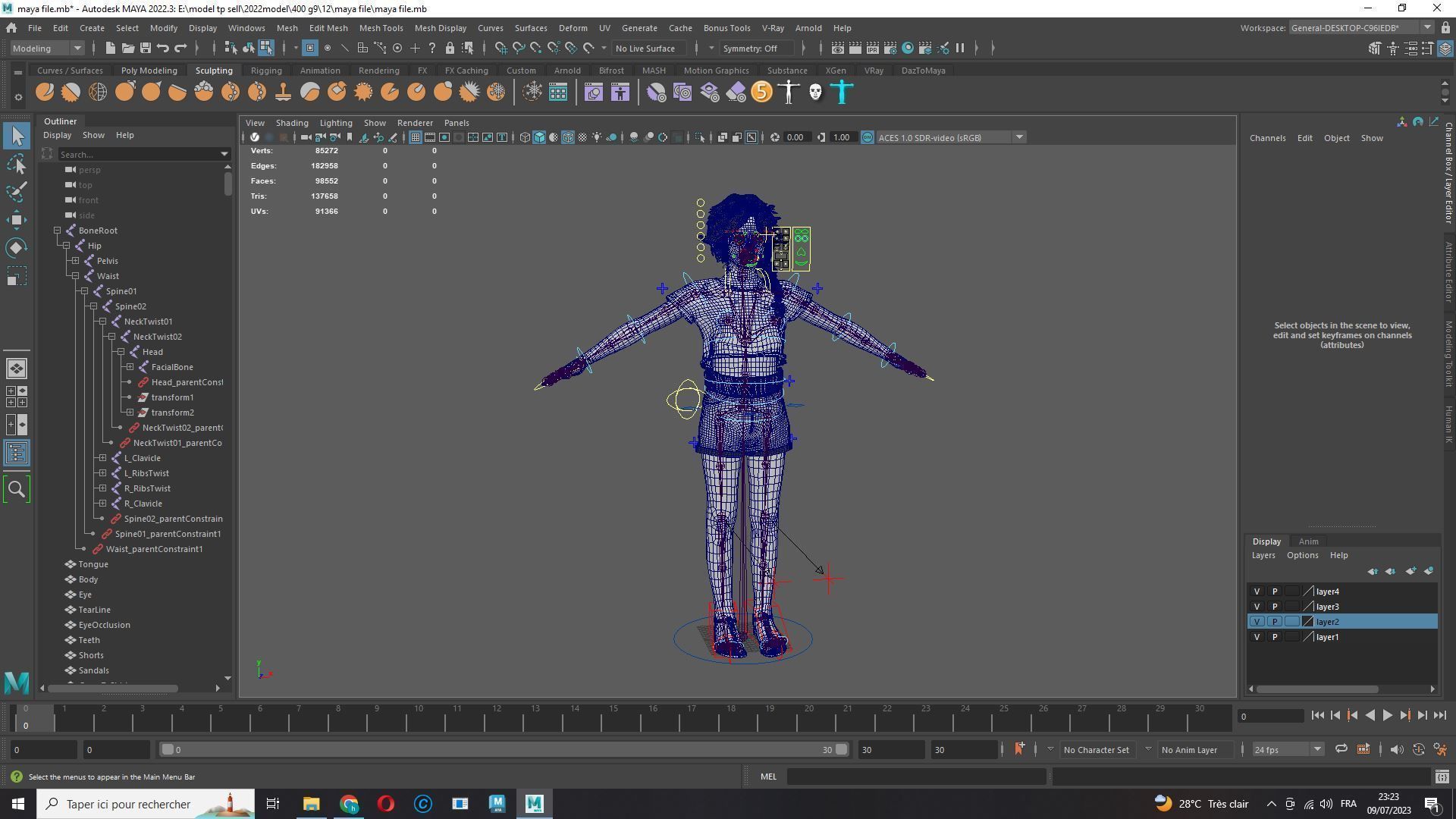 Merry-realistic sweet girl Low-poly 3D model_18