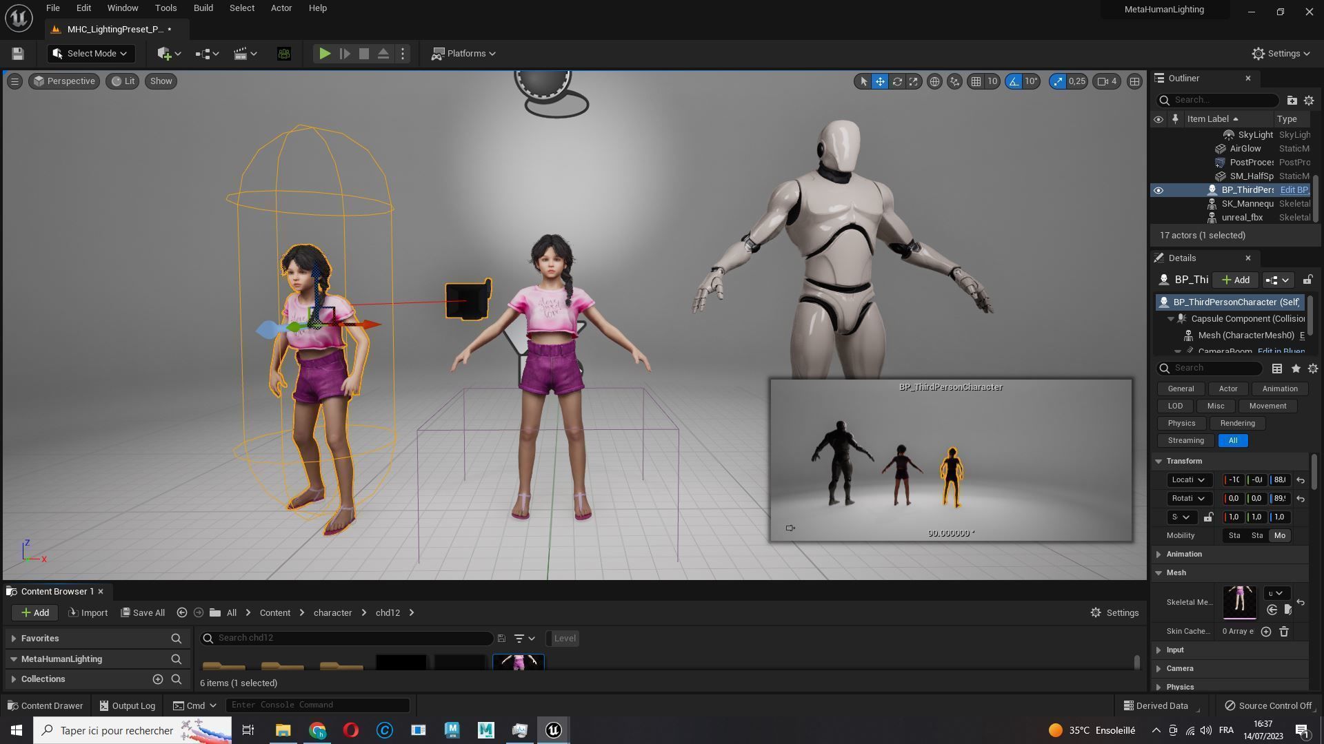 Merry-realistic sweet girl Low-poly 3D model_25