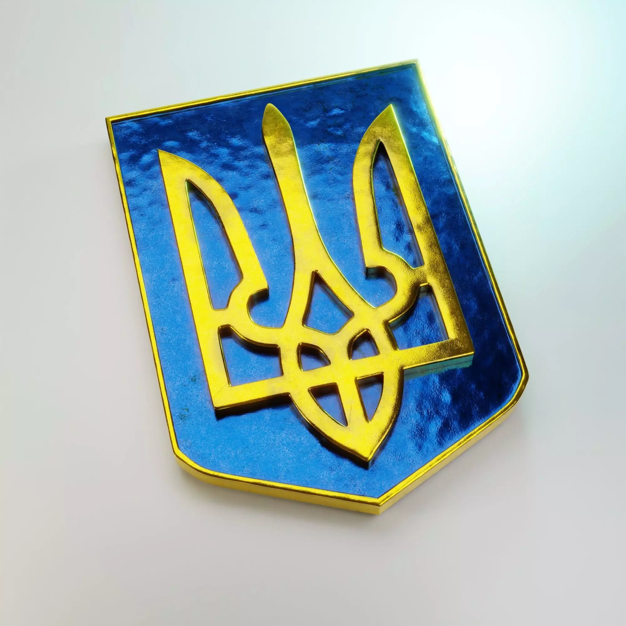 3d model of Ukrainian Trident on background surface Free 3D model