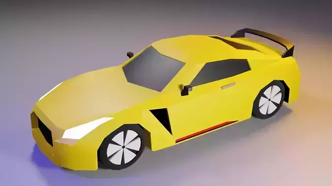 Nissan GTR 3D model Low-poly