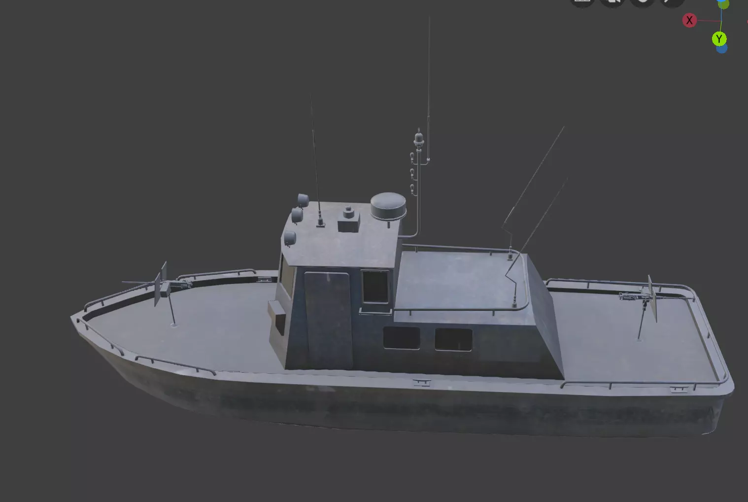 patrol boat Low-poly 3D model_0