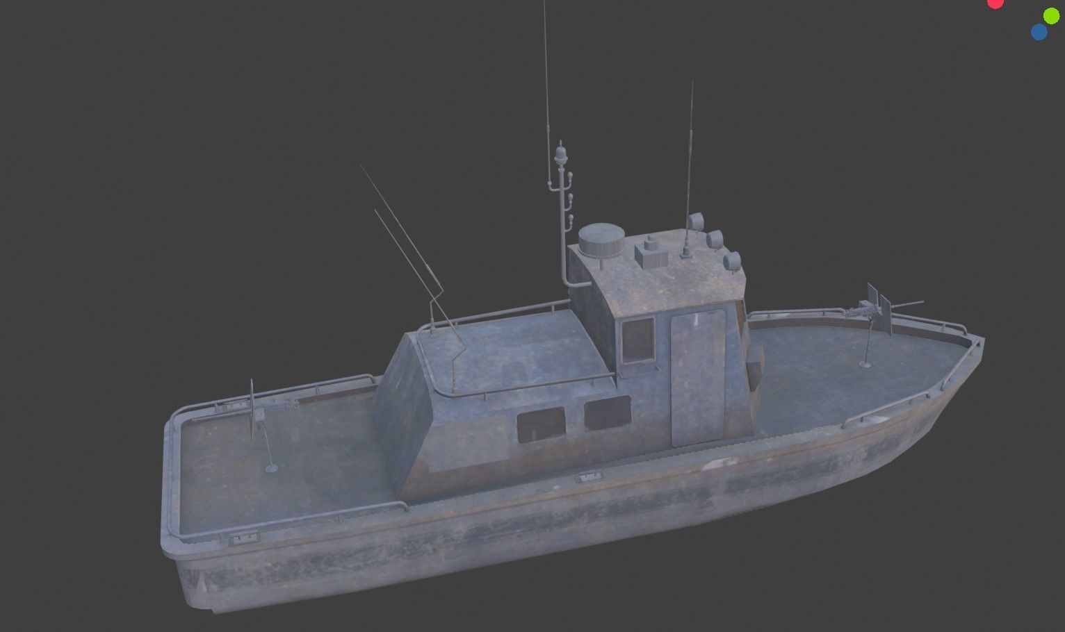 patrol boat Low-poly 3D model_2