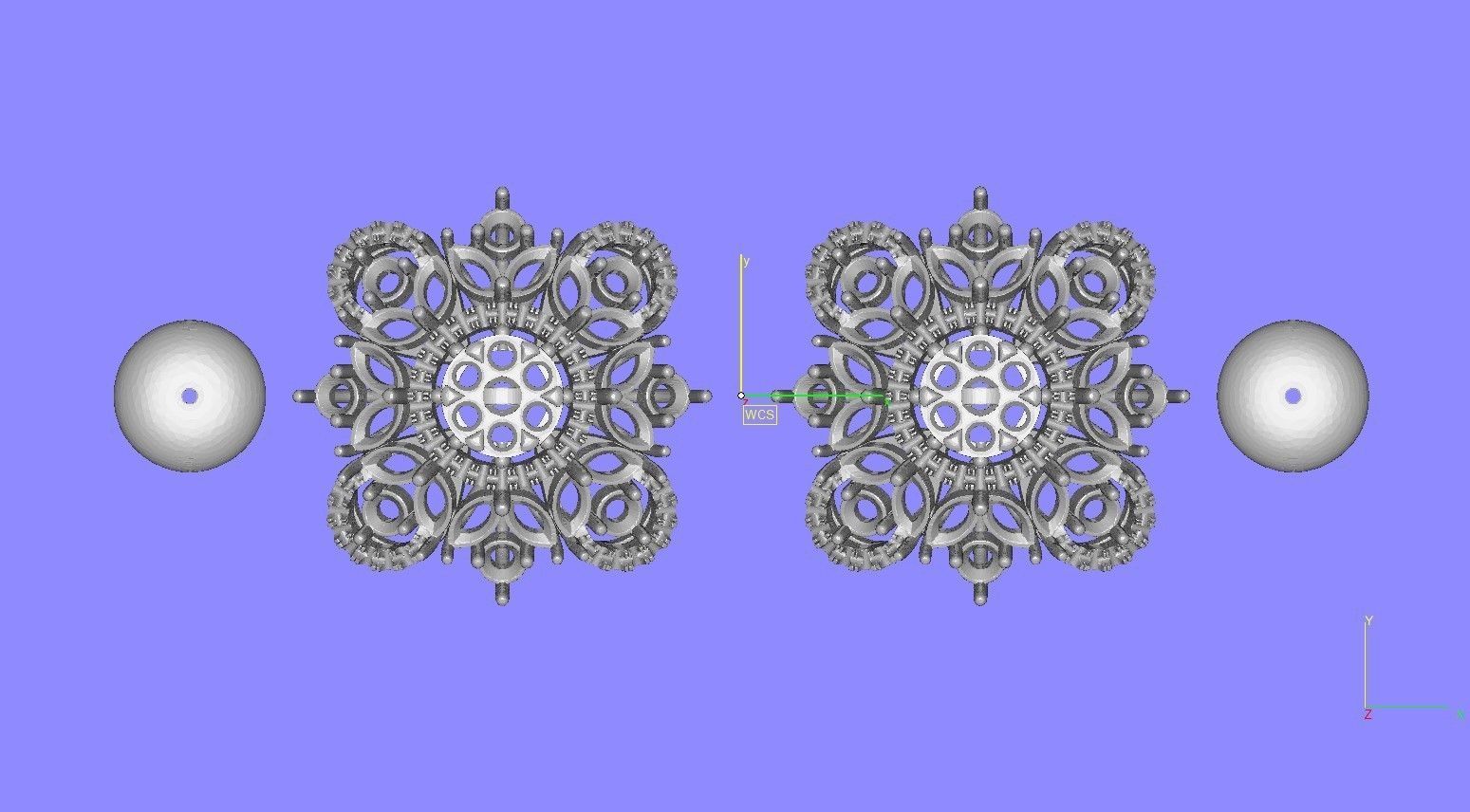 Round and Marquise Diamond Cluster Earring 3D print model_13