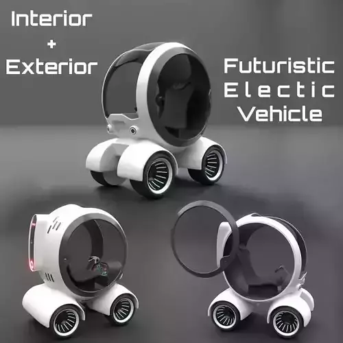 Sci-Fi Futuristic Electric vehicle car 3D model