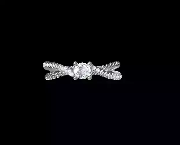 Classic Solitaire twisted Engagement Ring