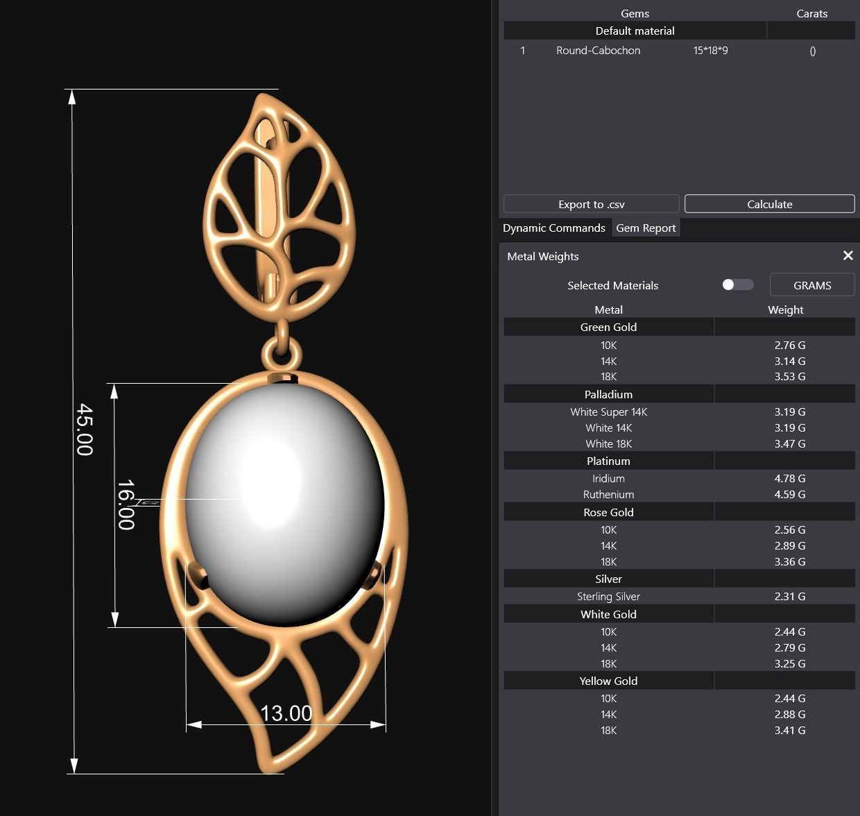 Gold Leaf Ring and Earring Set 3D print model_17