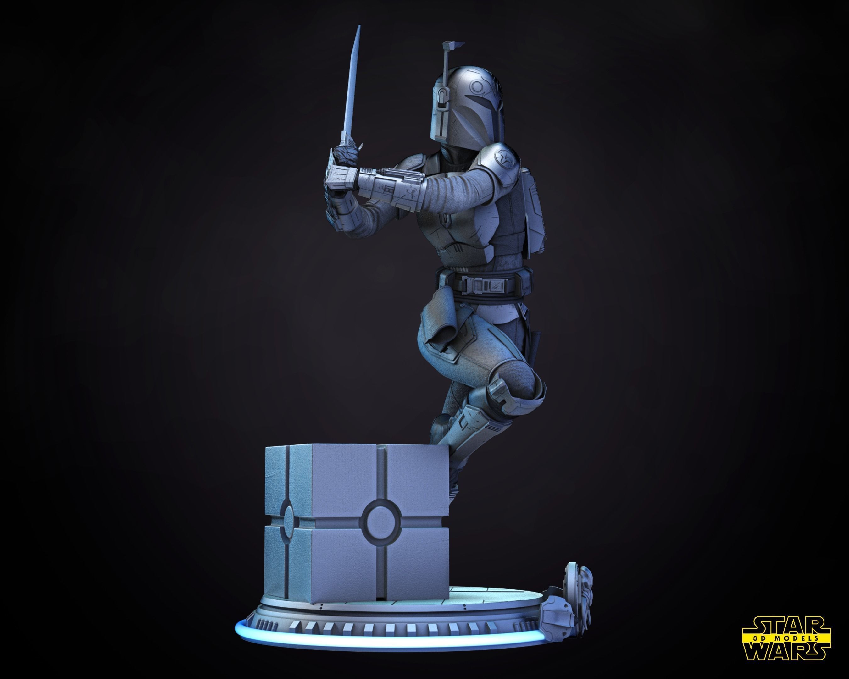 Bo Katan Sculpture Star Wars 3D Models Ready for 3D printing 3D print model_2