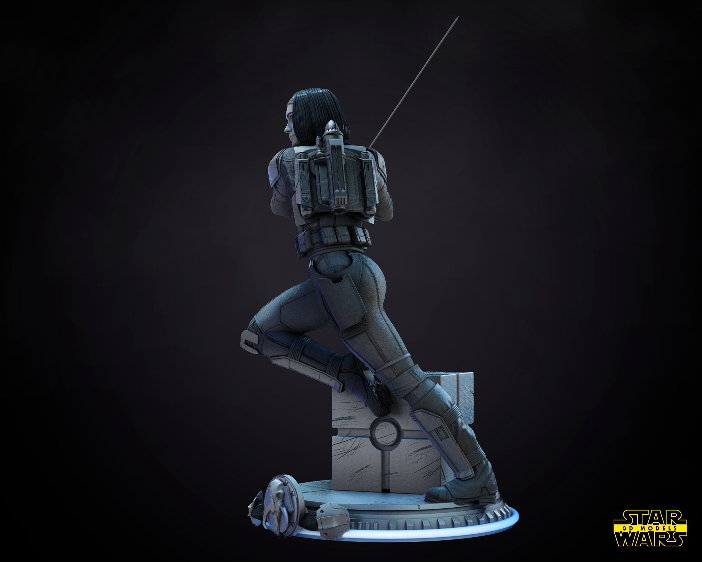 Bo Katan Sculpture Star Wars 3D Models Ready for 3D printing 3D print model_3