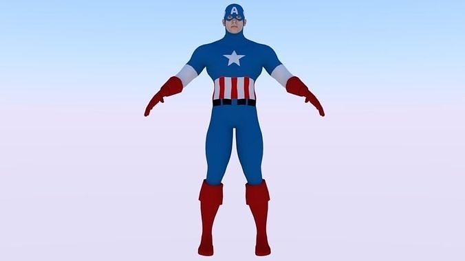 Captain America Low-poly 3D model