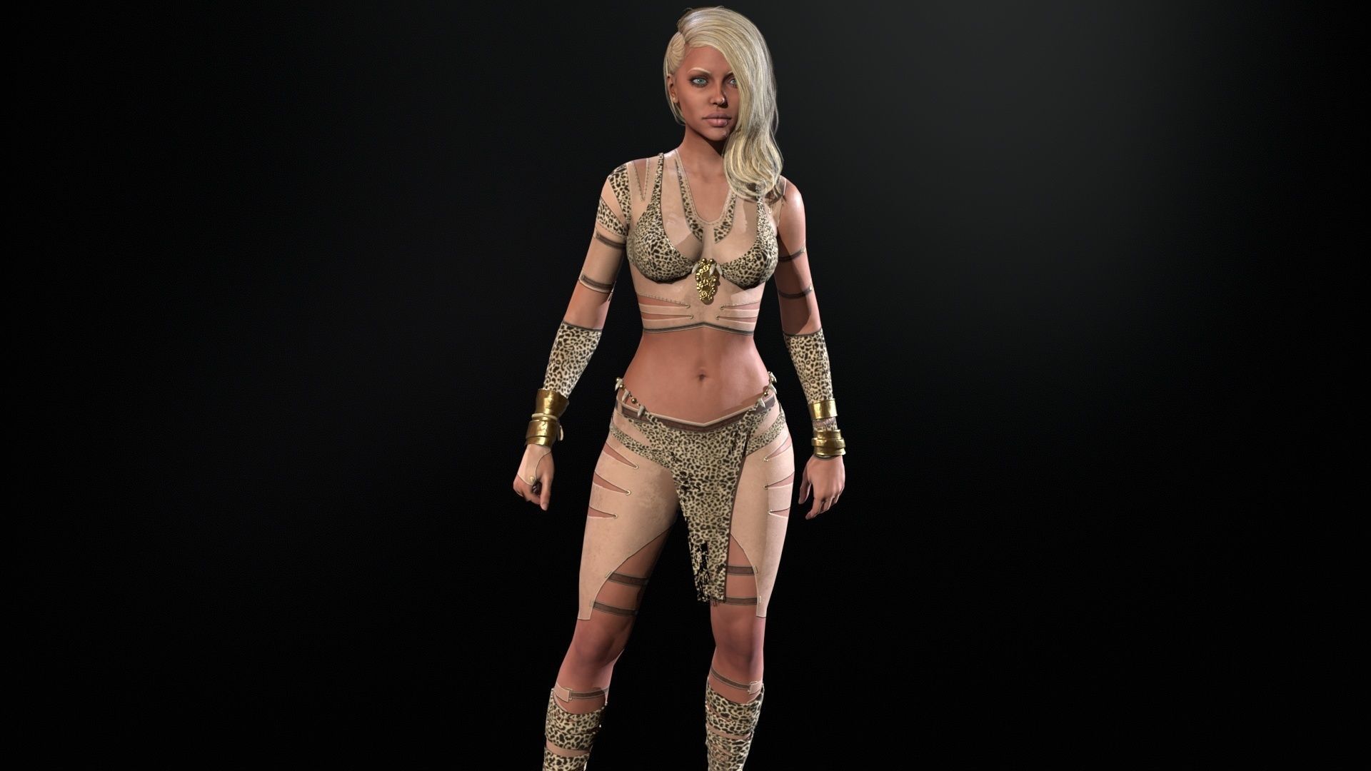 Defender Girl 2 Low-poly 3D model_21