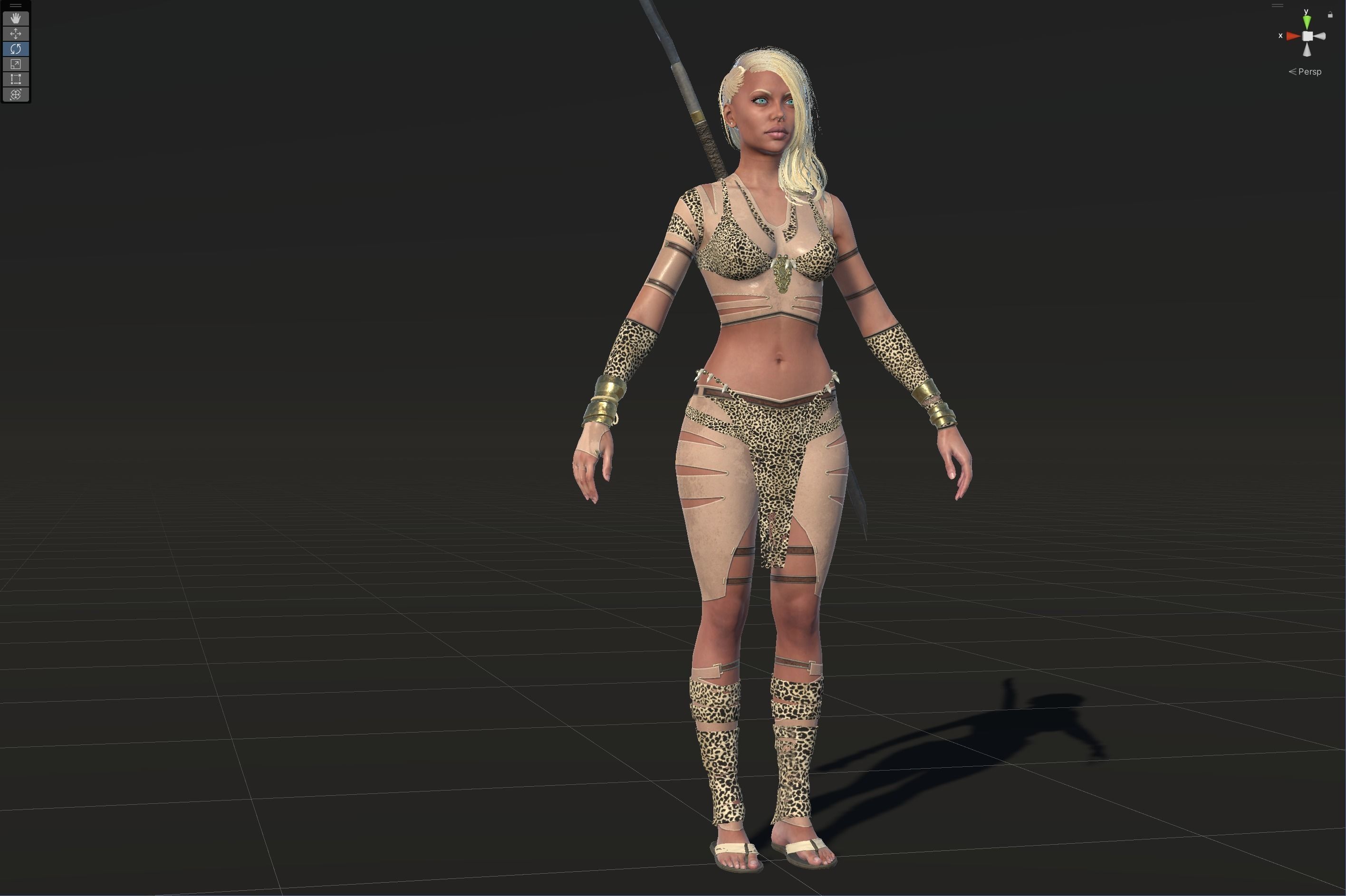 Defender Girl 2 Low-poly 3D model_29