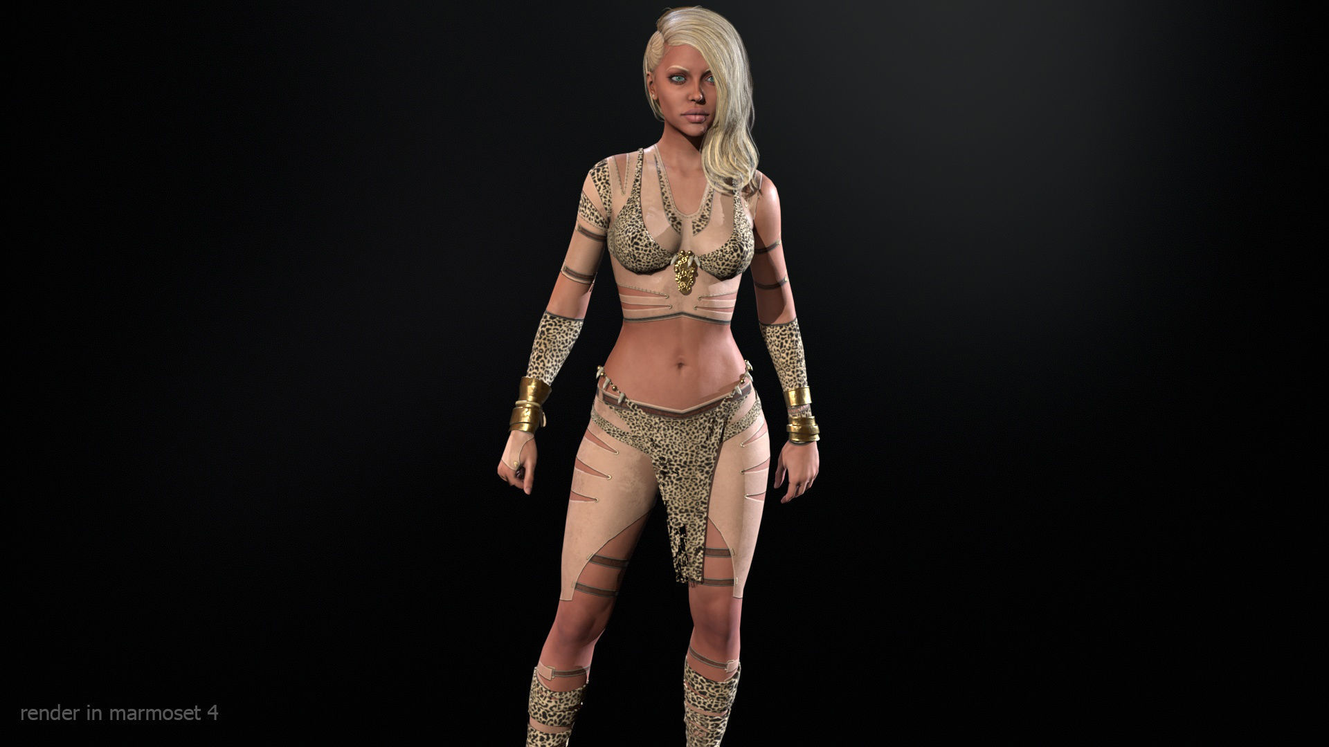 Defender Girl 2 Low-poly 3D model_2